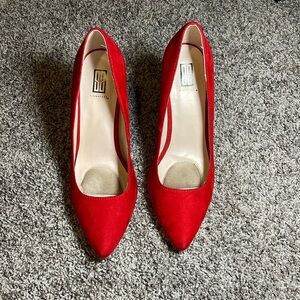 Red Suede Pumps